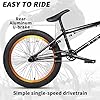 cubsala Syzygy 20 Inch Freestyle BMX Bike Bicycles for Ages Over 6 Years Old Teen Beginner and Adult Riders, Bright Black with Golden Rim #2