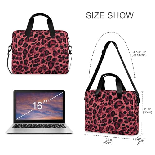 Maletín portátil para laptop 15.6 pulg con estampado leopardo rojo miniatura 5