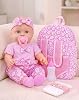Muñeca Bebé de 12 Pulgadas con Mochila Portadora que Guarda Accesorios de Ropa | Set de Muñeca Reborn de 12" en Caja de Regalo con Biberón, Chupón y Pañal para Niños y Niñas de 3+ Años Compañera Interactiva 4
