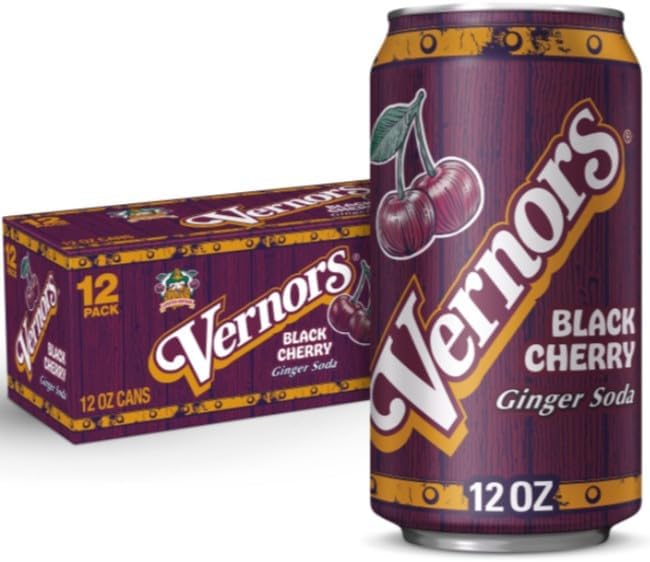 12 pack of Black Cherry Ginger Ale - 12oz cans Soda Pop Soft Drink