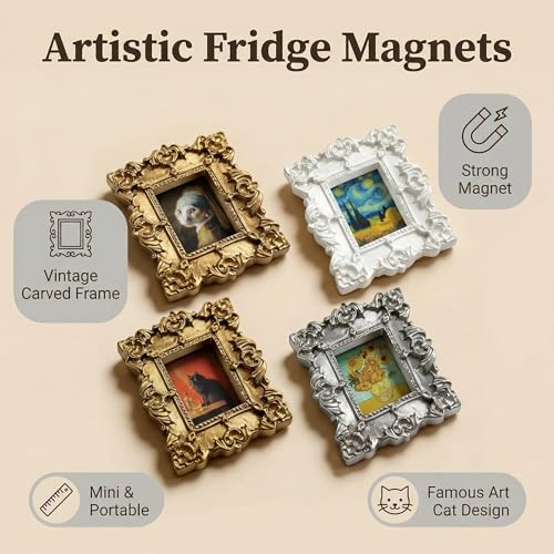 Mini Imán Refrigerador Arte Barroco Juego 4 Pzas miniatura 3