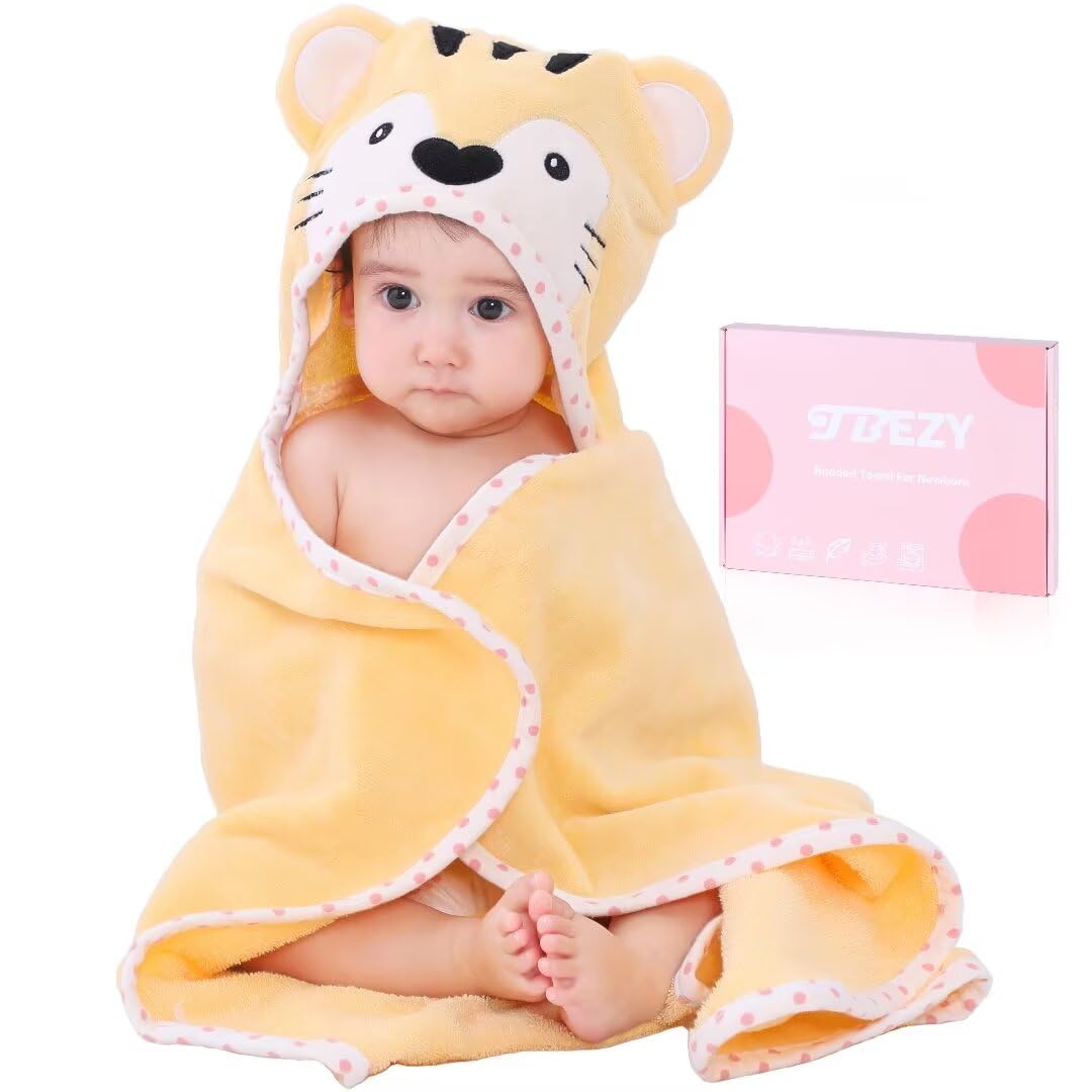 TBEZY - Capa de baño para bebé con capucha, algodón con diseño animal, toalla de baño para bebé recién nacido (Tigre)