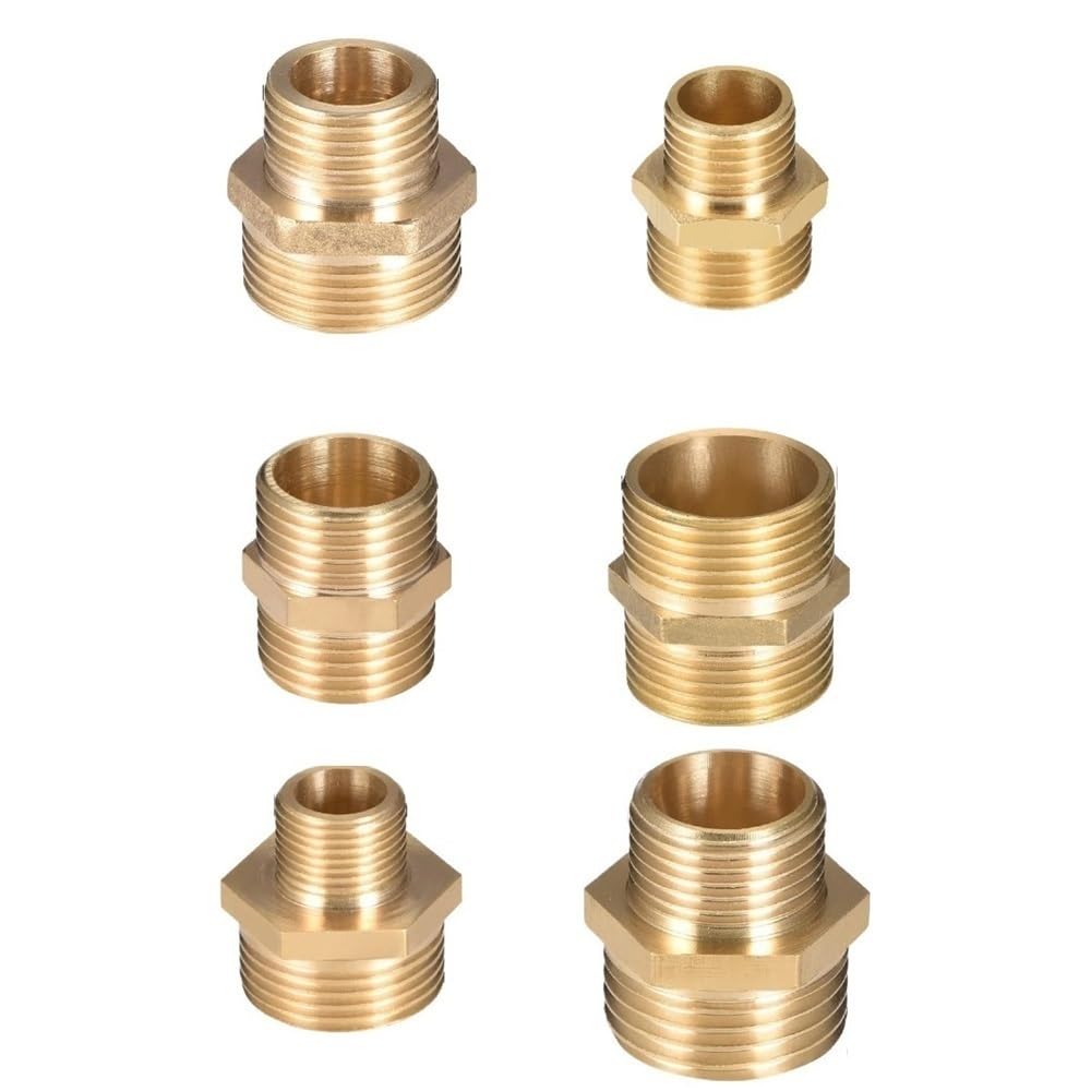 Łącznik rurowy Łącznik, Mosiężna złączka sześciokątna Adapter do złączki Szybkozłączka w kolorze złotym Wiele rozmiarów(1/2x3/4in)