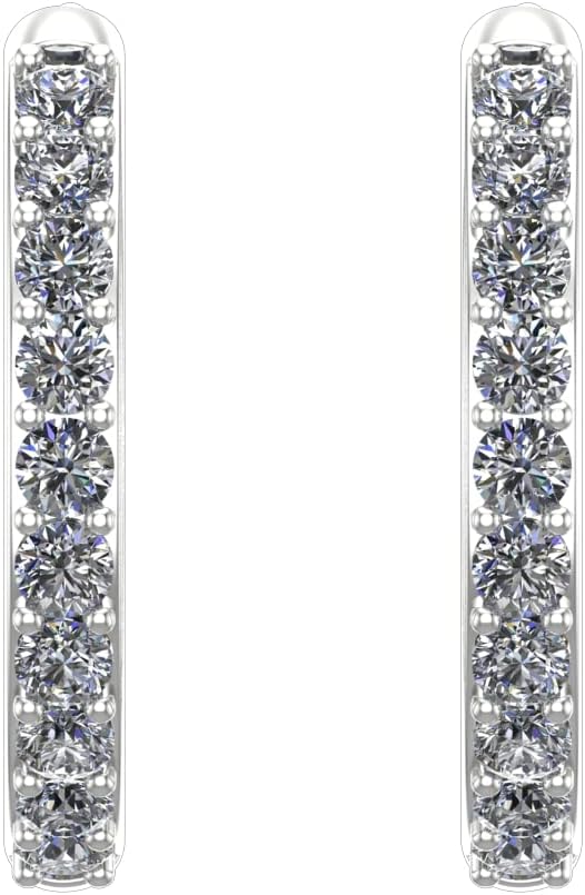 Houston Diamond District 1-6 Carat Classic Elegant Hoop Diamond Earrings Value Collection