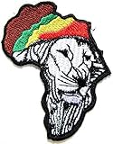 African Map The Lion of Judah Rasta Rastafari Jamaica Reggae Logo Jacket T shirt Patch Sew Iron on E