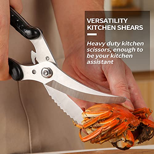 image for Hohoi Kitchen Heavy Duty Kitchen Shears, Spring Loaded Poultry Shears 