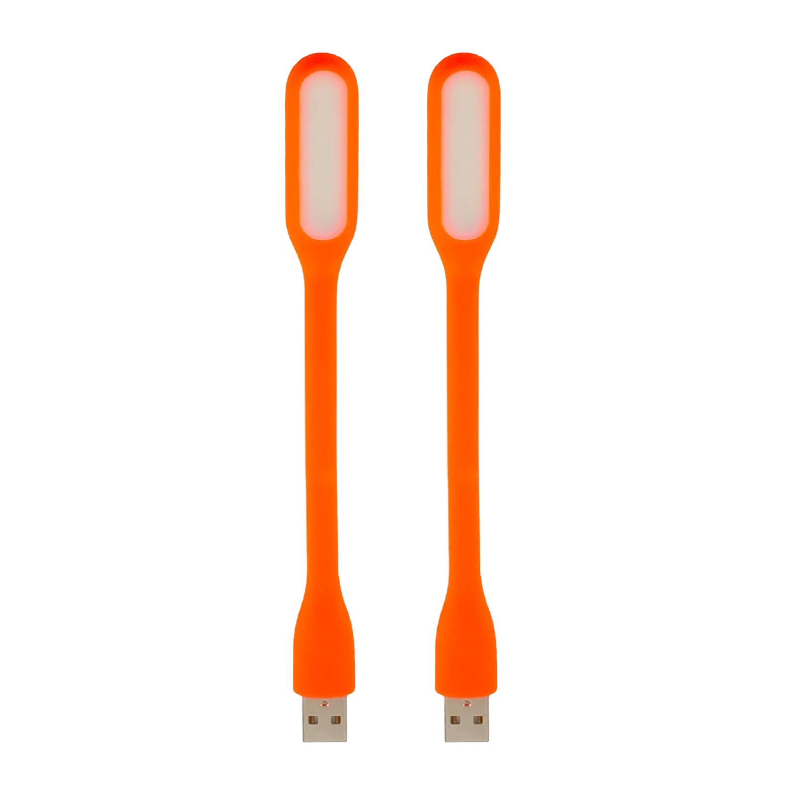Mini Flexible Light, Portable USB Led Reading Night Lamp for PC Laptop Computer Notebook Power Bank - 2 Pack (Orange)