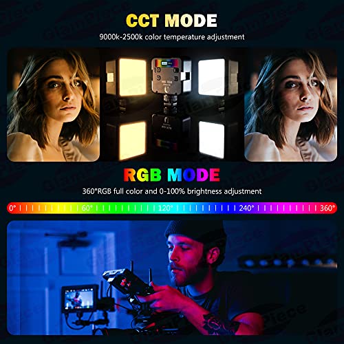 GlamPiece Videokonferenz Licht LED RGB,Dimmbare Videoleuchte 2500K-9000K, Selfie Licht mit Clip und Stativ, Mini Led… – Bild 3