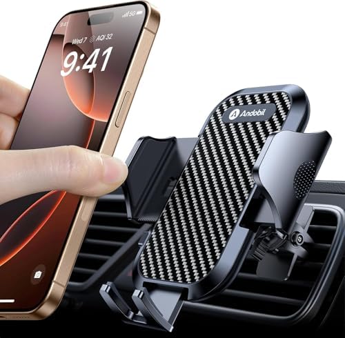 andobil Handyhalterung Auto [2026 Stärkster Metallhaken] Lüftungshalter | [100% Sicherer Griff] Bombenfest Handy halterung Auto zubehör 360°Drehbar Handyhalter für iPhone18 Pro Max