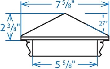 Woodway Copper Pyramid Post Cap, fits 5.5 Post, with Premium Redwood Trim, 1PC