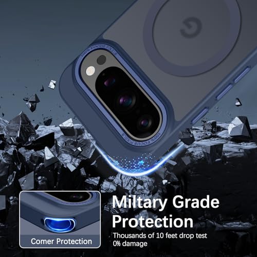 Coque Google Pixel 10 bleu marine mag-safe antichoc mate - 5