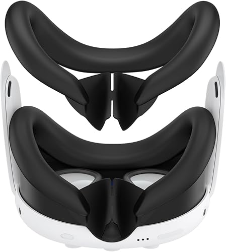 RGEEK VR Face Pad Compatible with Quest 3 Accessories, Sweatproof Silicone Face Cover for Quest 3, Washable Lightproof Anti-Leakage Face Cushion,