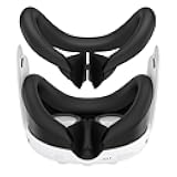 RGEEK VR Face Pad Compatible with Q3 Accessories, Sweatproof Silicone Face Cover for Q3, Washable Lightproof Anti-Leakage Face Cushion, Black
