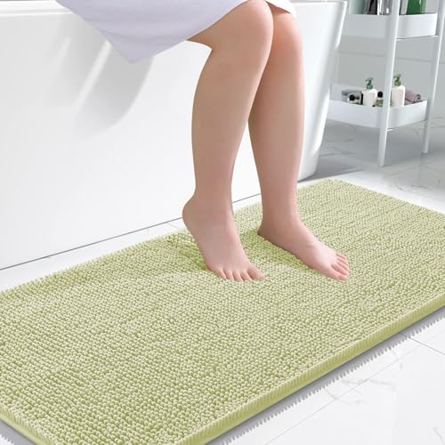 Image of OLANLY Large Bathroom Rugs 45x27, Extra Soft Absorbent Chenille Bath Rugs, Rubber Backing Quick Dry, Machine Washable Bath Mats for Bathroom Floor, Tub and Shower, Home Decor Accessories, Vanilla