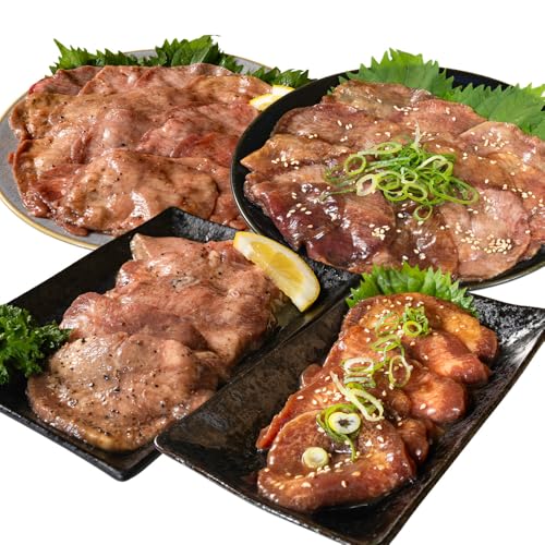 [2週間以内出荷]訳あり 味付 牛タン 食べ比べセット 厚切り 薄切り 2種の味付 塩味 醤油味 4パック 合計800g 小分け 不揃い 食べきり パック 冷凍