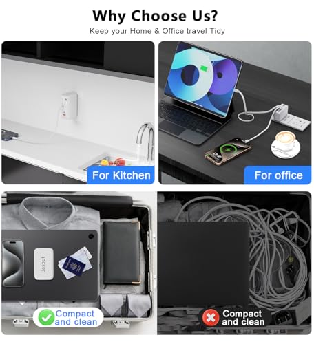 Image of 4 in 1 Retractable Wall Charger with Dual Cables,40W Retractable Phone Charger Wall Plug with Dual USB Ports,20W USB C Chargers Block Fast Charging for iPhone 17 16 15 14 13,LG, Galaxy S24 23,Pixel