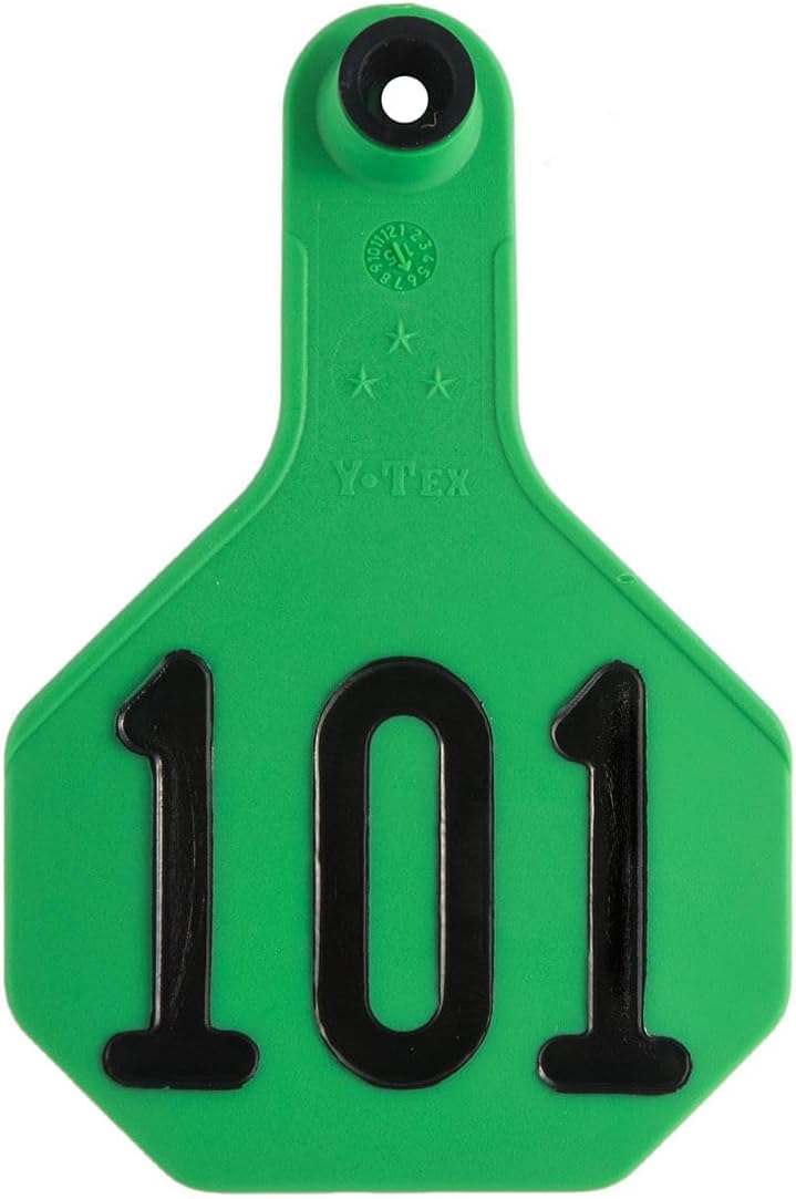 Y-Tex 3 Numbered Tags 76-100 GREEN 25 Tags/Package Prevent Cracking Flexible