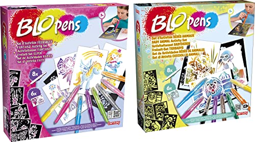 Blopens - Duo d'Activités - Féeriques + Bébés Animaux - Feutres, Dessins et Coloriages - Jouet creatif enfant 5 ans et plus - Lansay