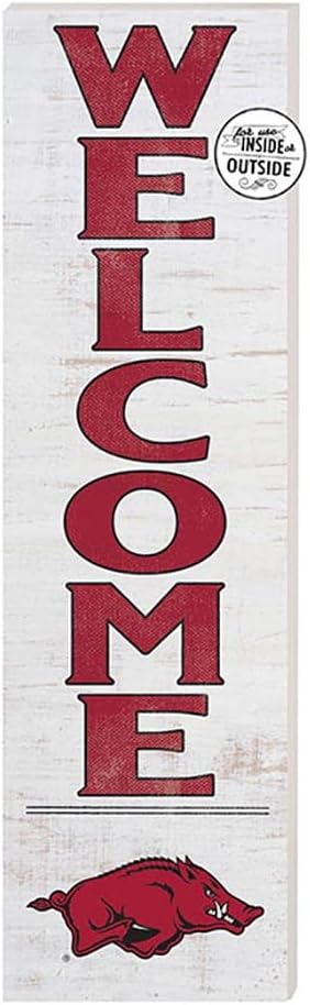 KH Sports Fan Arkansas Razorbacks 10"x35" Welcome Indoor Outdoor Sign, One Size, Team Color
