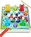 Seagoal Montessori Jouets en Bois Jeu de PêChe Magnetique Jouet en Bois Jeux Enfant 3-en- 1pour Bébés Préscolaire Jeux Educatifs Cadeau Garçons Filles