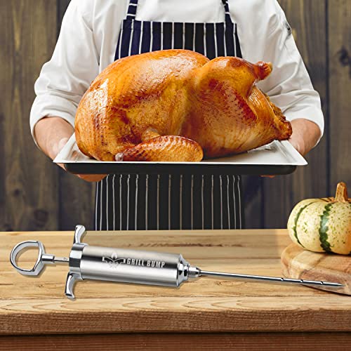 Grill Bump Meat Injector Syringe Kit With 3 Professional Marinade Injector Needles For Bbq Grill Smoker, Turkey And Brisket; 2-Oz Large Capacity, Including Paper User Manual, Recipe E-Book (Pdf) #TOP7
