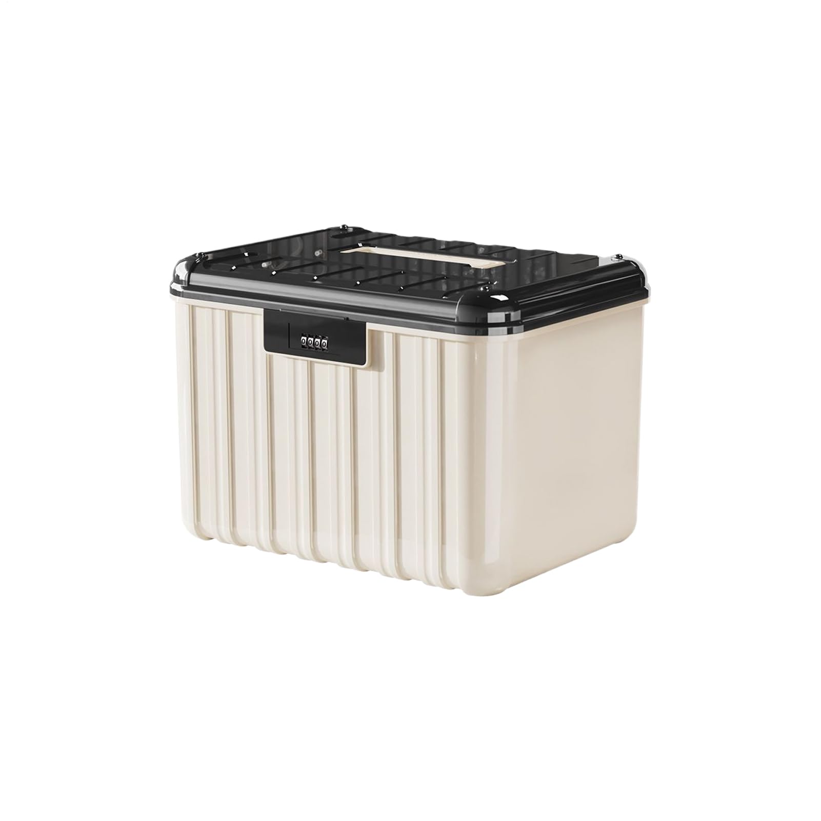 Lockable Storage Box - 4-Digit Combination Safe Organizer, Hunting Gear Container Secure Bin for Tools Documents Keys Money | Outdoor Deck Dorm College Patio Office Home Storage Solution