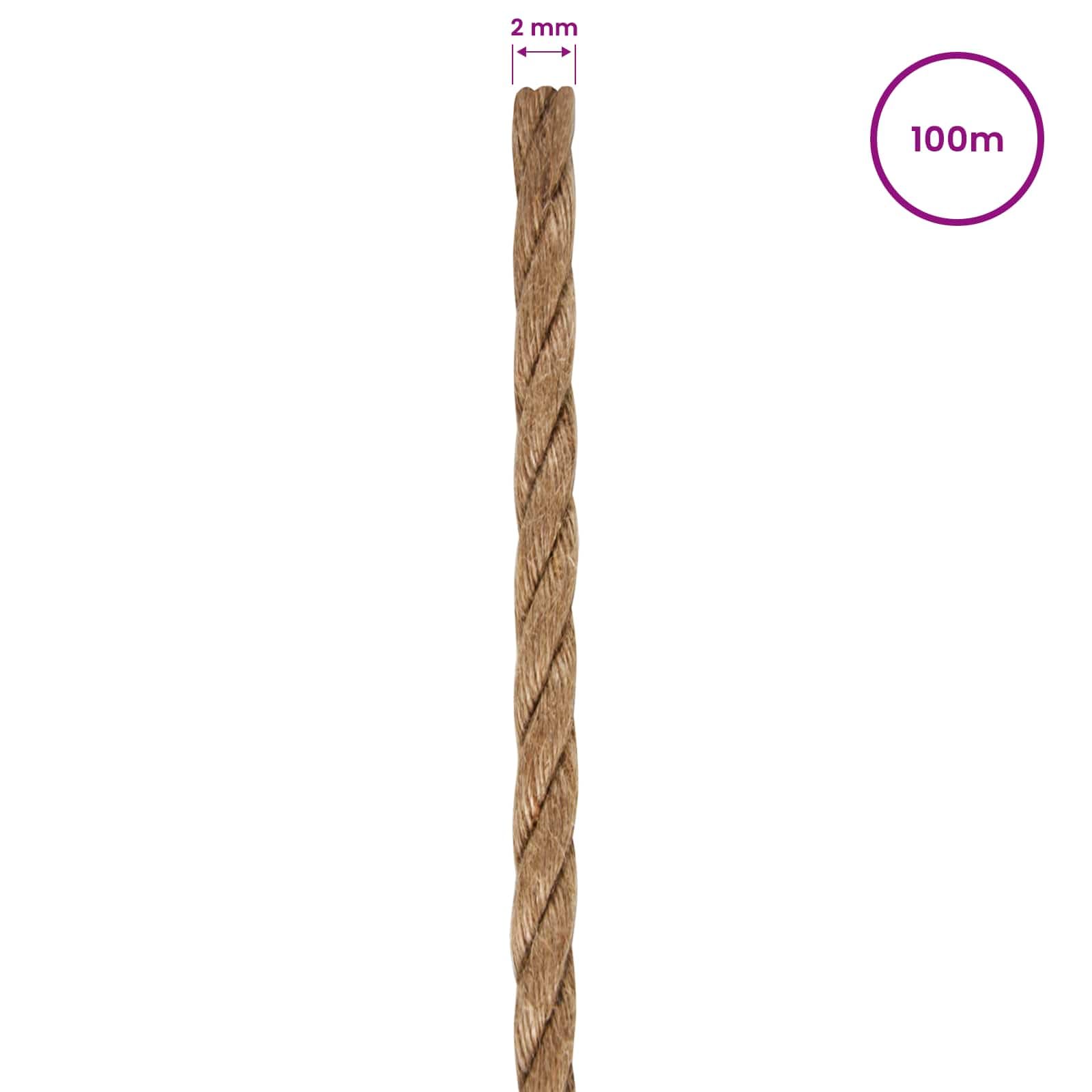 Corda di iuta, 10 pezzi, 2 mm, naturale