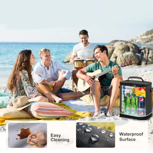Image of Backpack Cooler Insulated Leakproof, Soft Cooler for Outdoor Camping Hiking | 7.5x13x18in, leakproof liner, waterproof oxford, multi pockets, wine opener, for camping hiking picnic fishing