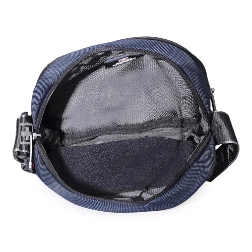 Image of SWISS MILITARY Black Gold Collection Trail Stylish Travel Sling Bag with Multiple Compartments & Compact Crossbody, 4L Capacity, 1680D Polyester, Adjustable Shoulder Strap with Keychain Holder (4L)