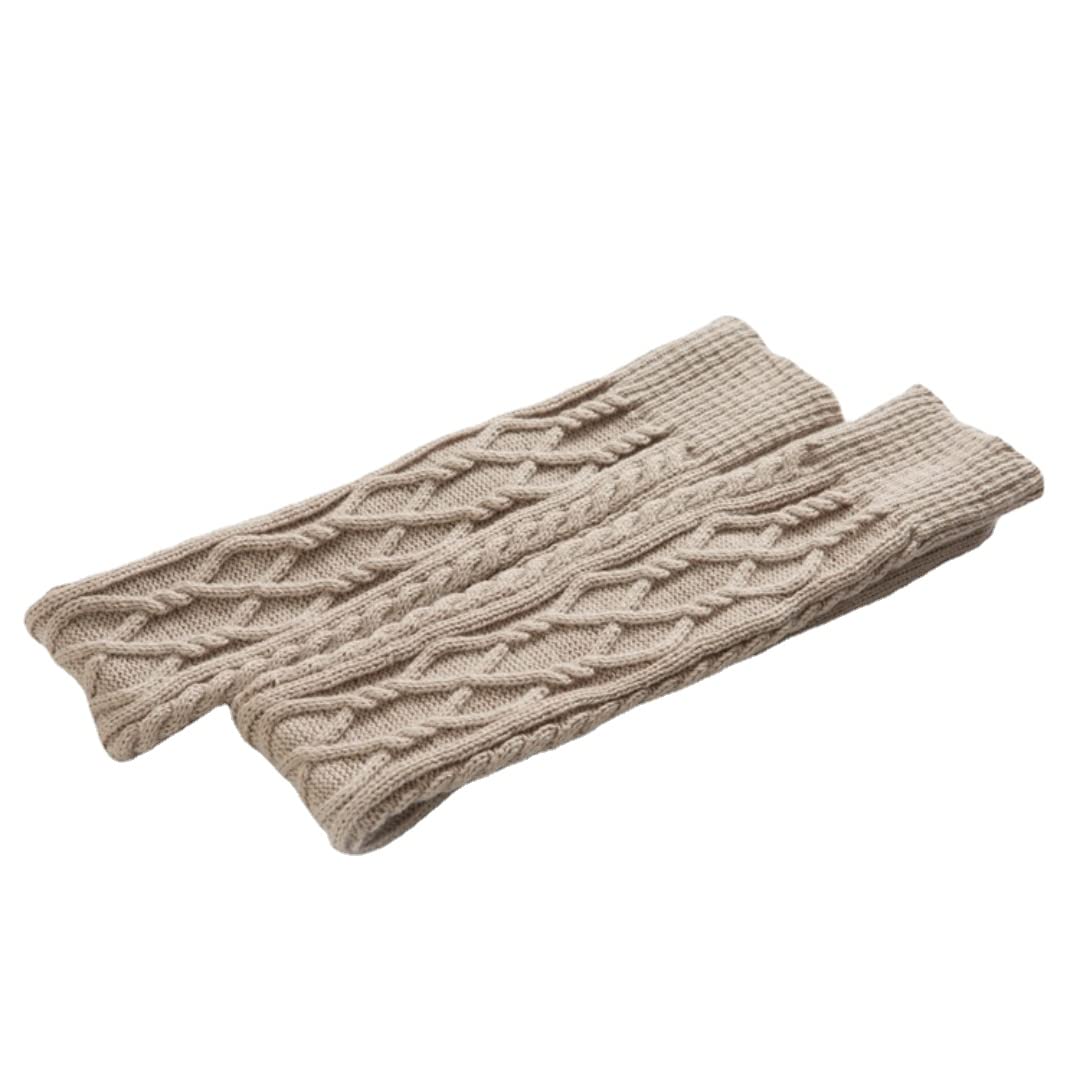 Jonscart Womens Knitted Woolen Over Knee Socks Tight High Knee-High Long Socks Stockings Comfortable Warmer (Beige)