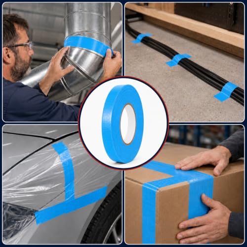 Image of GGR Supplies CDT-36 Industrial Grade Cloth Duct Tape, Sky Blue 1 /2 Inch x 60 Yards, Waterproof UV Resistant Heavy Duty, Clean Removal with No Sticky Residue for Repairs, Packaging, and Bundling