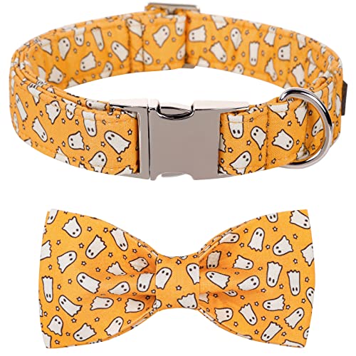 Lionet Paws Dog Collar with Bowtie, Halloween Bowtie for Dogs Adjustable Comfortable Dog Collar Girl Boy, M, Neck 34-55cm