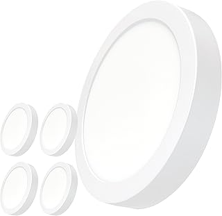 LED ATOMANT Pack 5x Plafon LED Redondo Superficie 220mm, 20W, Color Blanco Frio (6500K), 1800 Lumenes, Driver Incluido