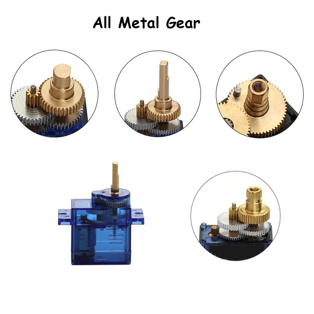 TS90MD 9G Micro Servo Numérique Full Metal Gear 360 Degrés Rotation Continue pour RC Drones Bras Robotique Smart Car Need PWM 500~2500usec (lot de 4 pièces)