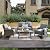CAODOC 4-Piece Wicker Patio Furniture Set, All-Weather Rattan Conversation Bistro Loveseat Chair and Table Set for Backyard, Balcony and Deck with Soft Cushions and Metal Table(Dark Gray)