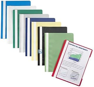 Favorit 100500007 Cartellina con Meccanismo ad Aghi in Metallo, Passo 8 cm, A4, Colore Verde Scuro, Confezione da 10 Pezzi