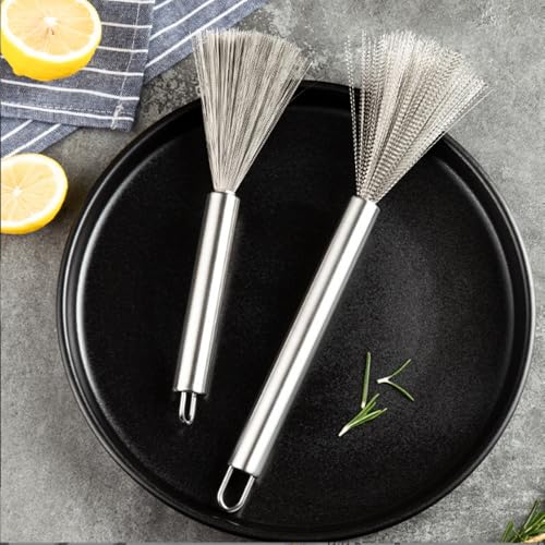 Image of Pot Brush, Stainless Steel Pot Brush, Kitchen Pot Brush, Bowl Brush, Cooking Broom,Metal Scrubbers for Cleaning Dishes,Dish Brush,25cm Cleaning Brush. (4)