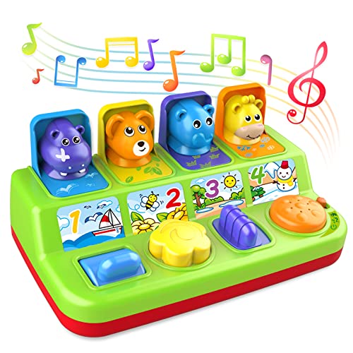 Image of Duchong Interactive Pop Up Toy with Music & Light, Montessori Cause and Effect Toys for 1 Year Old & 9-12-18 Months Baby, Girls & Boys, Learning Toy for Age1-2 Gift for Infants