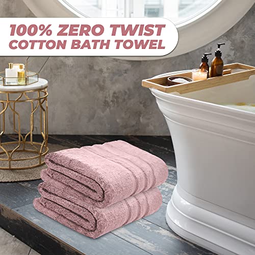 Towelogy® Premium Bath Towels 100% Egyptian Cotton Zero Twist Super Soft & Highly Absorbent Bathroom Towel Tear Resistant Strength 70 x 120cm - Image 2