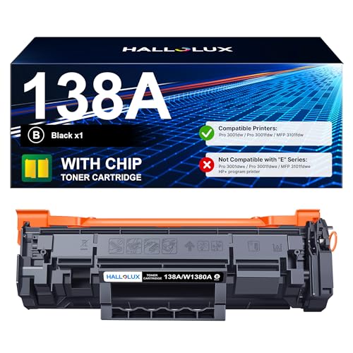 Toner 138A W1380A noir avec puce pour des impressions nettes sur LaserJet Pro MFP 3101fdw 3001dw