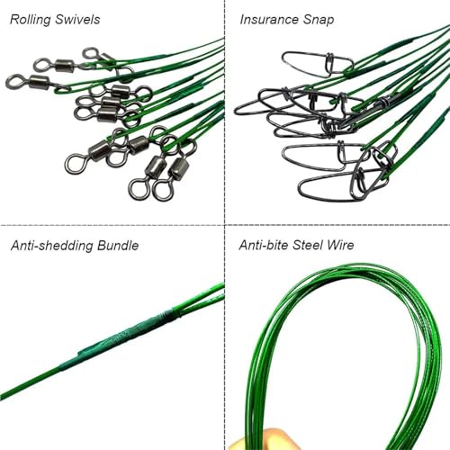 40 Pcs 50cm 88Lbs/40kg Leader Wire para Pesca miniatura 7