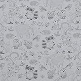 hilco stoffe sale Breite: ca. 150cm Jersey Waldtiere von Hilco, weiß (25cm x 150cm)