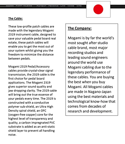 Worlds Best Cables 2 Units - 10 Foot - Pedal, Effects, Patch, Instrument Cable Custom Made Using Mogami 2319 Wire & Amphenol Acpm-Gn-Au M-Series Straight Gold Ts Plugs #TOP2