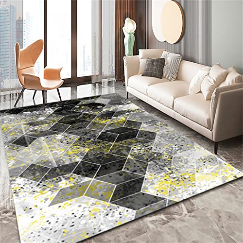 Tapis salon géométrique gris pour grand espace de vie - 2