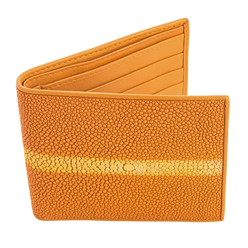 Row Orange Stingray Skin Leather Men's Wallet