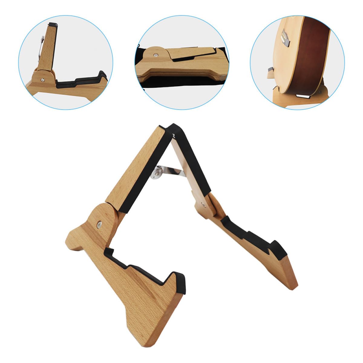 BESPORTBLE Supporto per Chitarra e Basso in Legno Leggero e Portatile, Stand per Chitarra Elettrica per Negozio di Strumenti Musicali e Utilizzo Domestico