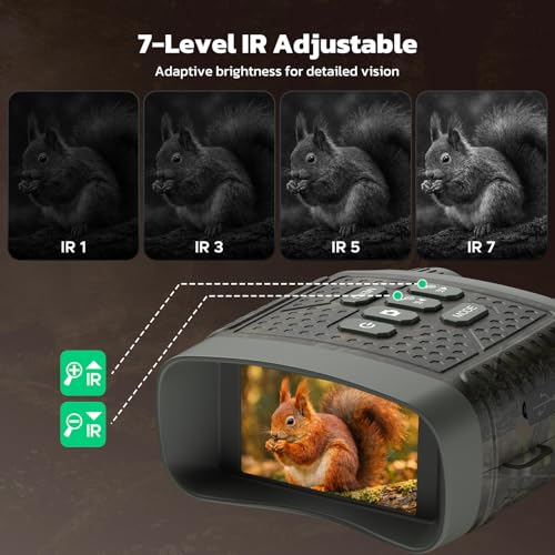 Image of 4K Night Vision Goggles, Night Vision Binoculars with 3″ Screen, 10X Digital Zoom, Infrared Binoculars, 5000mAh Rechargeable Battery, 32GB Card Included Tech Gadgets Telescope, Gifts for Men