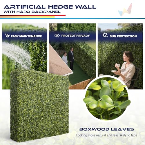 Windscreen4less 54Wx36Hx6D inches Artificial Boxwood Hedge Wall, Greenery Fake Grass Background Partition, Outdoor Privacy Wall for Terrace, Balcony, Restaurant, Garden, Party Decoration by Windscreen4less - Image 2