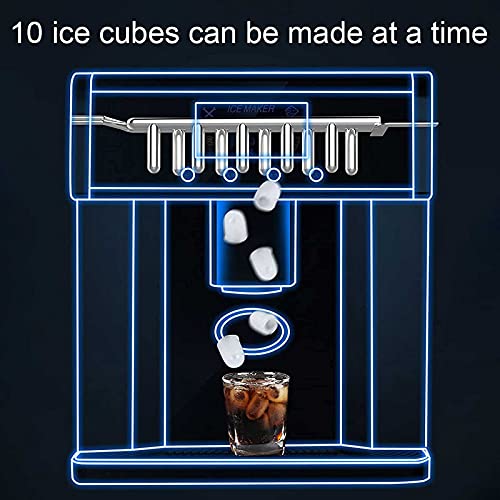 Fabricadora de hielo portátil para mostrador, máquina todo en uno para hacer y servir agua helada, con indicador táctil LCD, fabrica hielo en 6-8 minutos miniatura 3