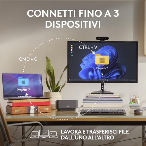 MX Anywhere 3S, Mouse Wireless Compatto, Scorrimento Veloce, Tracciamento 8K DPI, Clic Silenzioso, Pulsanti Programmabili, USB C, Bluetooth, PC Windows, Linux, Chrome, Mac - Grafite - Mouse gaming - Immagine 8